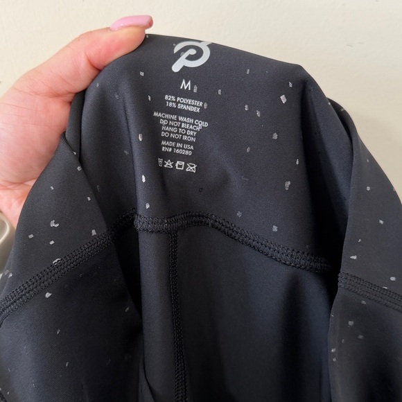 Peloton Sparkle Flex Leggings Black Silver Sparkle Gunmetal Flecks Size Medium - Picture 9 of 9